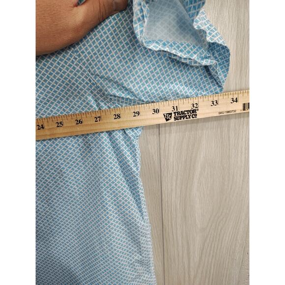 Steve’s Jeans Button Up Shirt Men’s 4X Blue White Geometric Short Sleeve Pocket - Picture 6 of 6